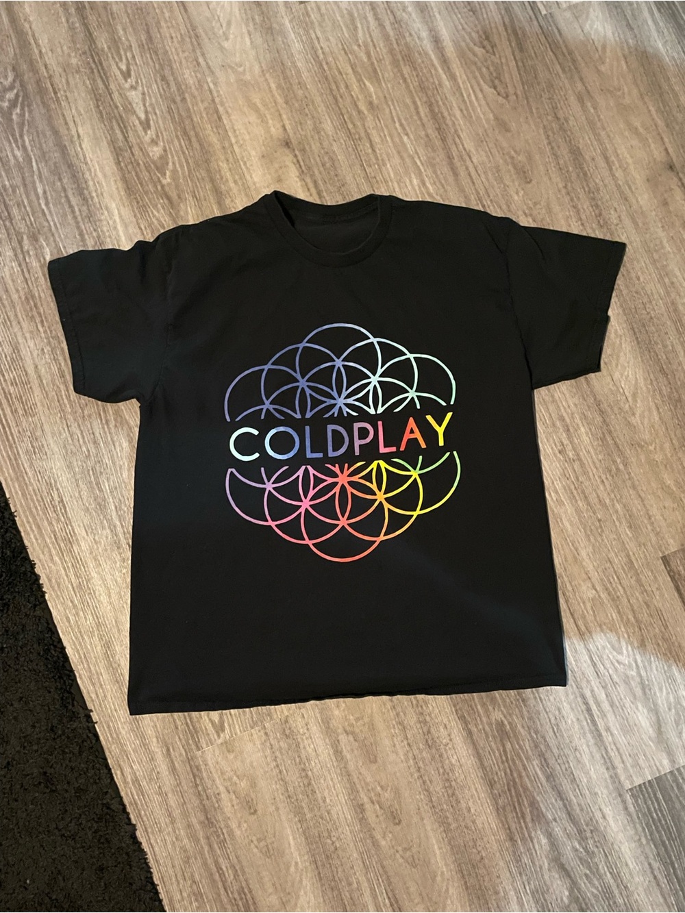 Coldplay Black Rainbow Logo T-Shirt